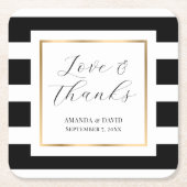 Onderzetter voor zwart en goudstaven bruiloft (Voorkant)