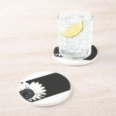 Onderzetter voor zwart-wit Floral design (Zijkant)