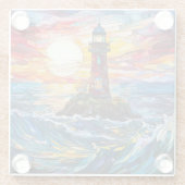 Onderzetter vuurtoren glazen onderzetter (Achterkant)