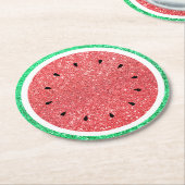 onderzetter watermeloen FAUX glitter Round Paper (Gebogen)