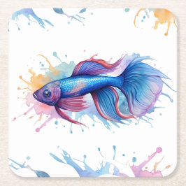 Onderzetter - Waterverf Serie: Betta Fish