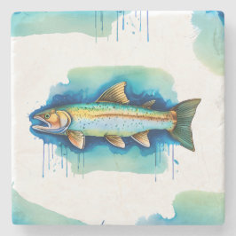 Onderzetter - Waterverf Serie: Forel/Zalm