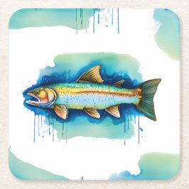Onderzetter - Waterverf Serie: Forel/Zalm