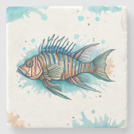 Onderzetter - Waterverf Serie: Lionfish