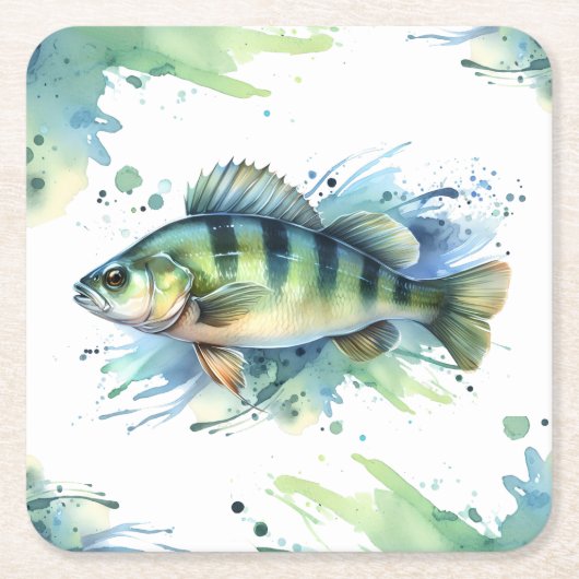 Onderzetter - Waterverf Serie: Perch (Voorkant)
