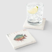 Onderzetter - Waterverf Serie: Piranha (Zijkant)