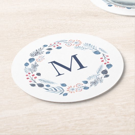 Onderzetter winterfoliemonogram (Gebogen)