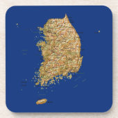 Onderzetter Zuid-Korea Kaart (Voorkant)