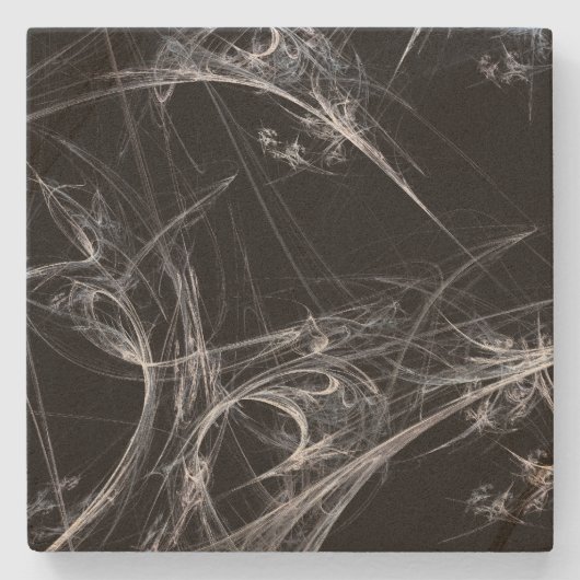 Onderzetter zwart-wit Fractal Square (Voorkant)