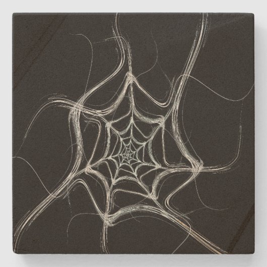 Onderzetter zwart-wit Fractal Square (Voorkant)