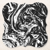 Onderzetter zwart-wit, marmerbaar papier (Voorkant)