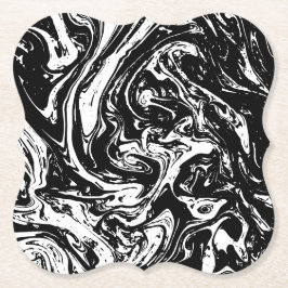 Onderzetter zwart-wit, marmerbaar papier