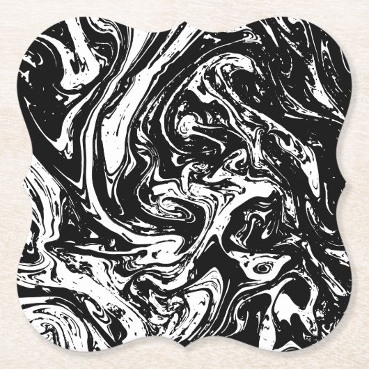 Onderzetter zwart-wit, marmerbaar papier (Voorkant)