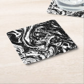 Onderzetter zwart-wit, marmerbaar papier (Schuin)