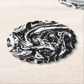 Onderzetter zwart-wit, marmerbaar papier (Gekanteld)