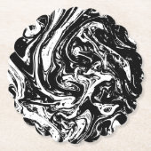 Onderzetter zwart-wit, marmerbaar papier (Voorkant)