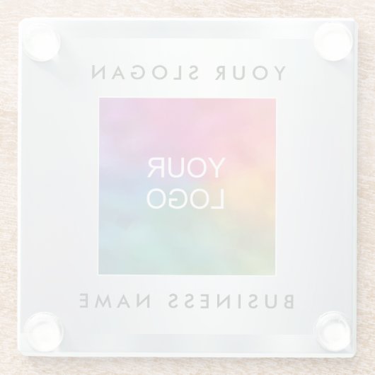 Onderzetters Aangepaste Logo Faux Silver Metallic  (Achterkant)