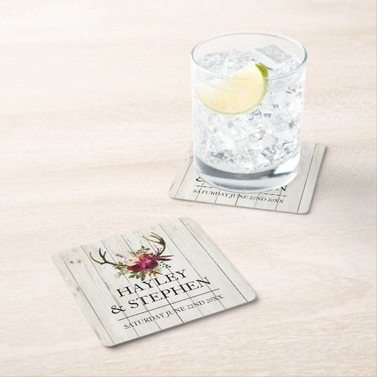 Onderzetters Antlers Rustiek hert huwelijksfeest (Insitu)