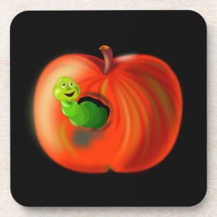 Onderzetters Appel met Worm