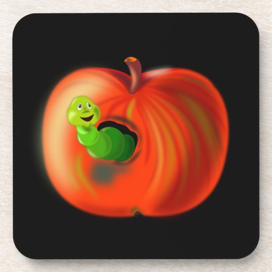 Onderzetters Appel met Worm (Voorkant)