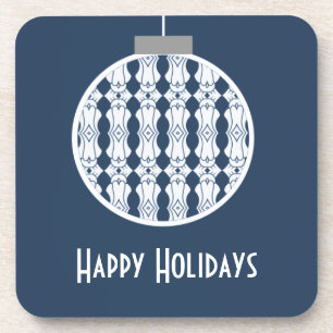 Onderzetters blauw art deco-Ornament