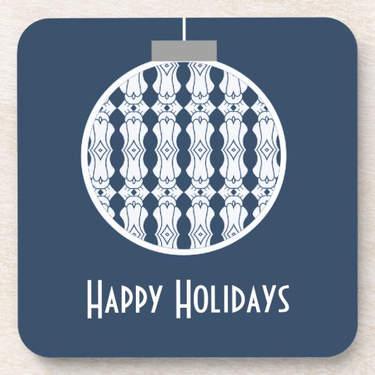 Onderzetters blauw art deco-Ornament (Voorkant)