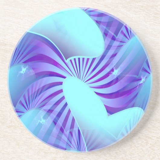 Onderzetters blauw hartpatroon (Voorkant)