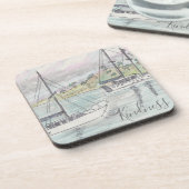 Onderzetters "Boats Fiji Waterverf Sketch" (Linkerzijde)