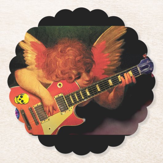 Onderzetters. Elektrische cherub verkreukeld Kartonnen Onderzetters (Voorkant)