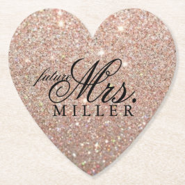 Onderzetters - Glitter Heart Fab future Mrs Roos G