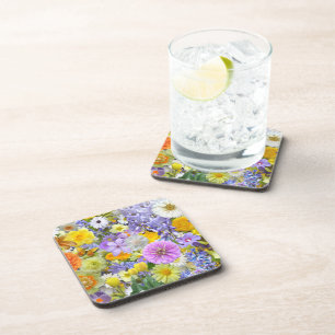 Onderzetters - Hard Plastiek - Bloemen en Vlinders