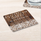 Onderzetters Houten Kant Lights Rustieke Wedding P (Schuin)