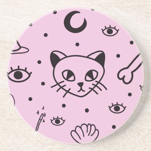 Onderzetters Kat van pasta-Gothic (Voorkant)