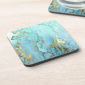 Onderzetters - Licht blauw marmer-effect Gold Vein (Linkerzijde)