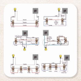 Onderzetters met 3-weg & 4-weg schakeldiagrammen
