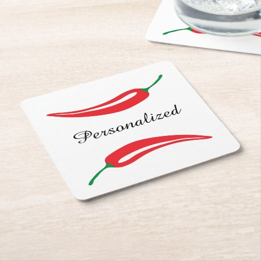 Onderzetters met gepersonaliseerde rode, hete Spaa (Schuin)