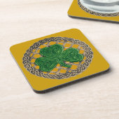 Onderzetters met goudshamrock- en Keltische knolle (Linkerzijde)