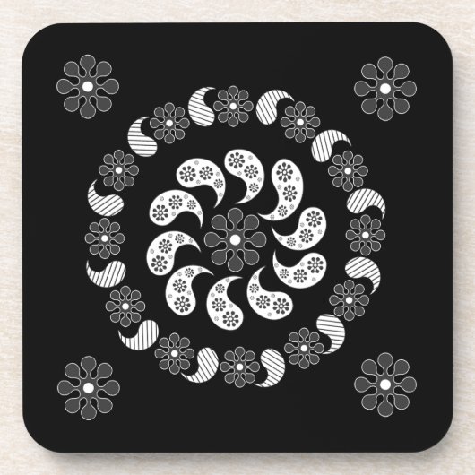 Onderzetters met het zwarte en witte patroonpatroo (Voorkant)