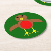 Onderzetters met kerstRobin Paper (Gebogen)