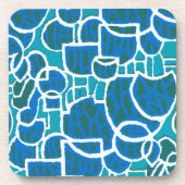 Onderzetters met kurkdraad, groen, blauw (Voorkant)