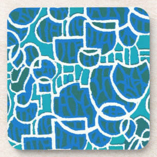 Onderzetters met kurkdraad, groen, blauw