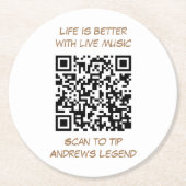 Onderzetters met QR-code voor drinken op de balk (Voorkant)