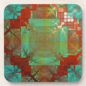 Onderzetters met rode en groene chromatische fusie (Voorkant)