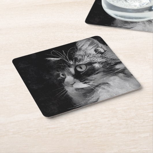 Onderzetters met siberische kat (Schuin)