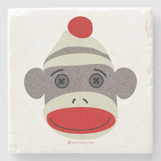 Onderzetters met Socket Monkey Face Stone (Voorkant)