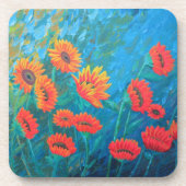 Onderzetters met zonnebloemen - reeks 6 (Voorkant)