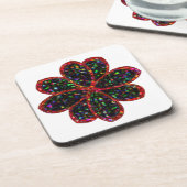 Onderzetters met zwarte en rode glitter (Linkerzijde)