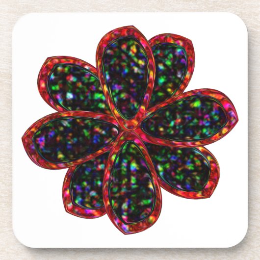 Onderzetters met zwarte en rode glitter (Voorkant)