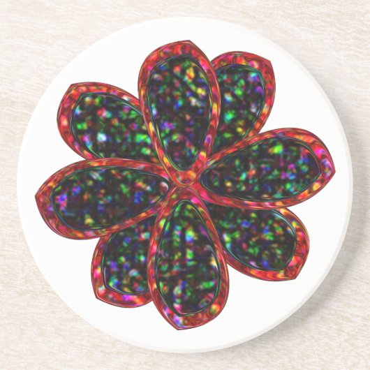Onderzetters met zwarte en rode glitter (Voorkant)