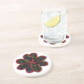 Onderzetters met zwarte en rode glitter (Zijkant)